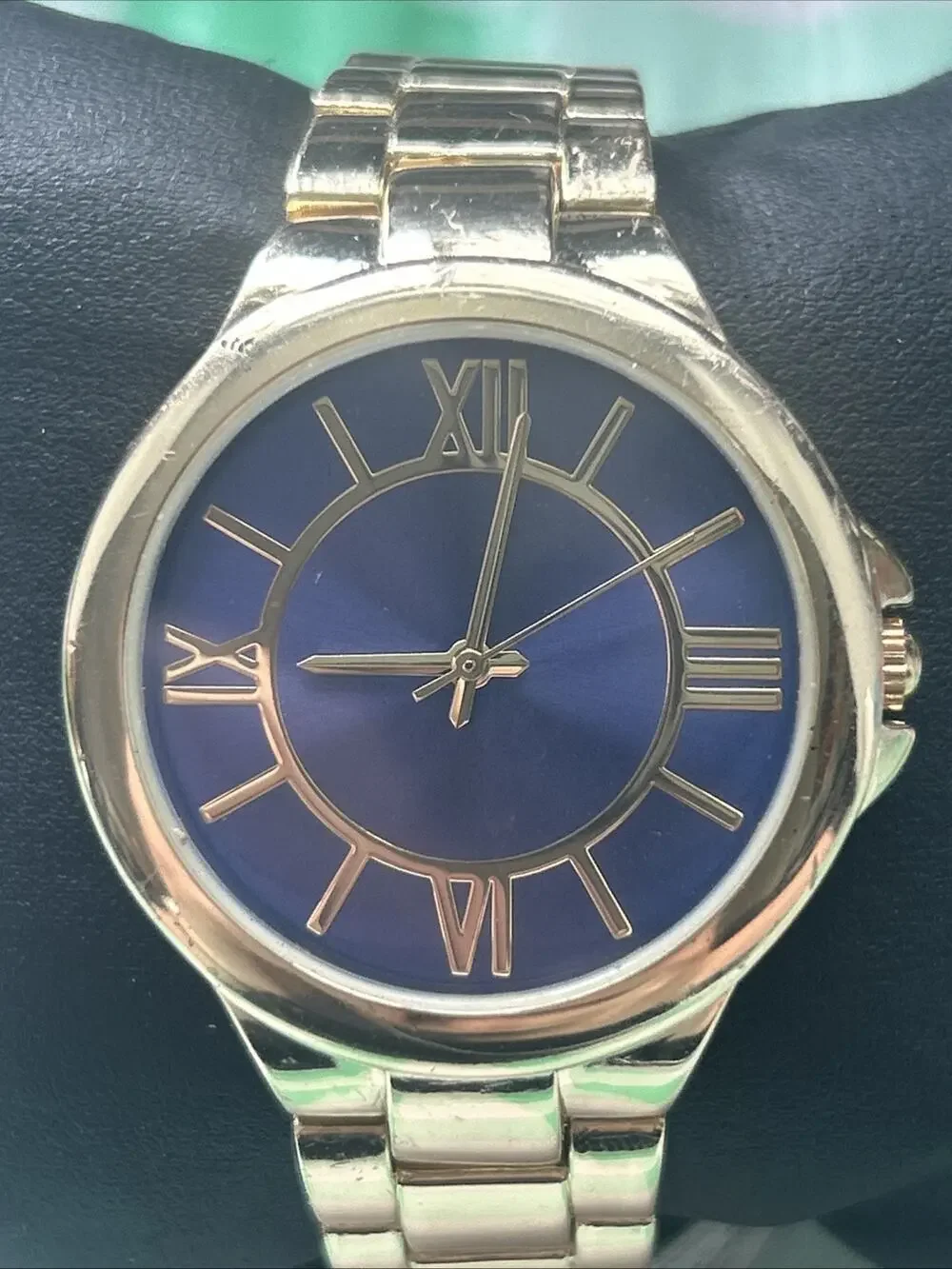 Gold Tone Blue Dial Women’s Quartz Watch